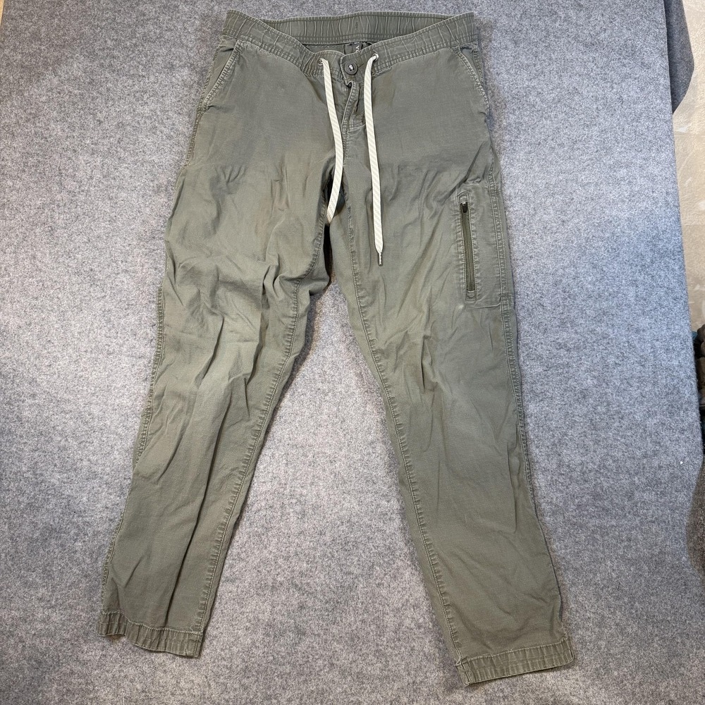 Vuori Jogger Pants Mens Medium Green Stretch Ripstop Zip Pocket Travel
